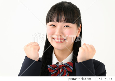 High school girl uniform fist pump High school girl uniform fist pump 115106973