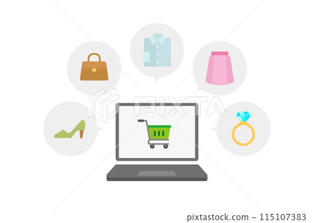 網上購物的插圖 115107383