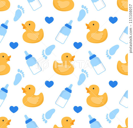 Baby Seamless Pattern Design, A Set of Simple Decorative Elements in a Hand Drawn on Style Cartoon Flat Illustration Template Baby Seamless Pattern Design, A Set of Simple Decorative Elements in a Hand Drawn on Style Cartoon Flat Illustration Template 115108057