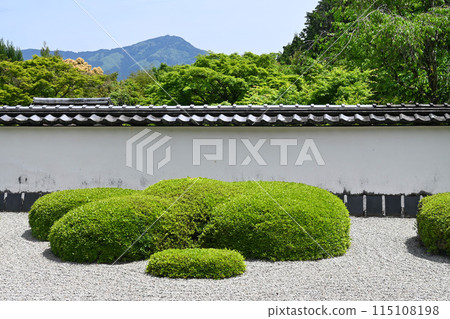 京都市北區聖傳寺的枯山水庭園,可眺望比叡山 京都市北區聖傳寺的枯山水庭園,可眺望比叡山 115108198