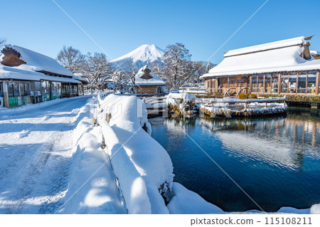 Oshino Hakkai, Mount Fuji, Snow 115108211