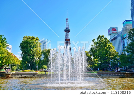 Fountain in Odori Park, Sapporo 115108216