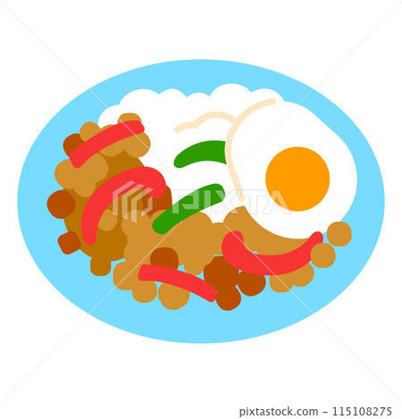 Gapao rice icon illustration 115108275