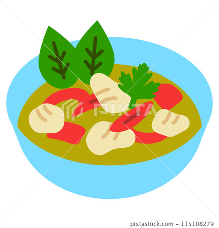 Green curry icon illustration 115108279