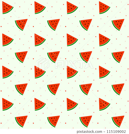 Seamless pattern with watermelon slices. Vector template for fabric, textile, wrapping paper, etc Seamless pattern with watermelon slices. Vector template for fabric, textile, wrapping paper, etc 115109002