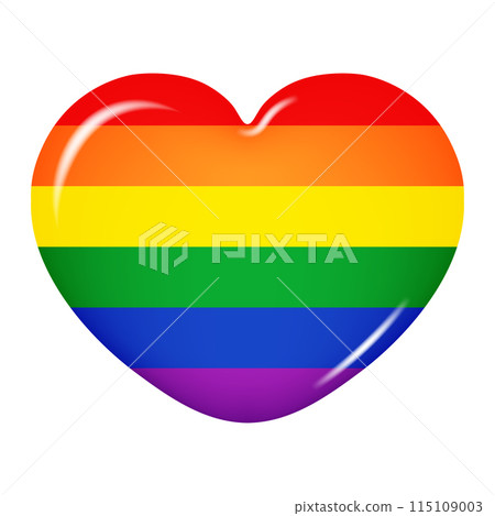 3D heart in the color of the Pride flag, isolated on a transparent background. Pride month. Vector illustration 3D heart in the color of the Pride flag, isolated on a transparent background. Pride month. Vector illustration 115109003
