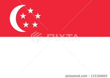 Official national flag of Singapore. Vector illustration Official national flag of Singapore. Vector illustration 115109005