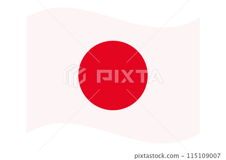 Wavy flag of Japan, isolated on transparent background. Japanese flag. Vector illustration Wavy flag of Japan, isolated on transparent background. Japanese flag. Vector illustration 115109007