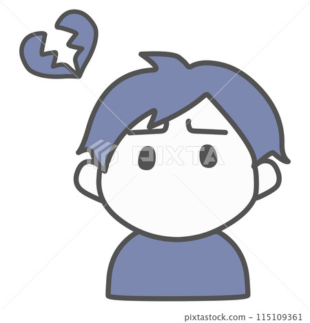 一個看似傷心欲絕的男人的簡單變形插圖 一個看似傷心欲絕的男人的簡單變形插圖 115109361