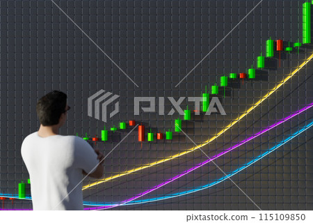 Business people looBusiness people look at a chart. The trader analyzes the price movement on a huge trading chart. A businessman-investor watches the movement of the price of an asset.k at a chart. Business people looBusiness people look at a chart. The trader analyzes the price movement on a huge trading chart. A businessman-investor watches the movement of the price of an asset.k at a chart. 115109850