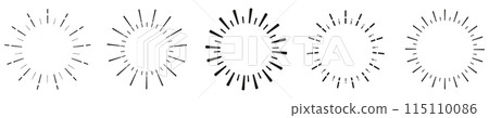 star burst sun ray circle frame. Retro vintage round sun 115110086
