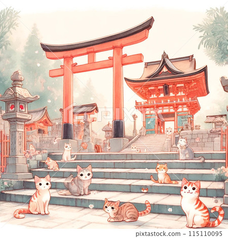 Tourist spot cats at Fushimi Inari Taisha Shrine 115110095