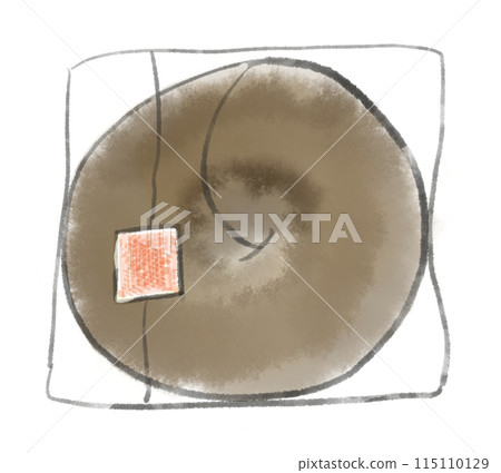 Simple hand drawn illustration of a chocolate dough bagel Simple hand drawn illustration of a chocolate dough bagel 115110129