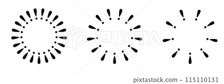 Exclamation mark circle frame.Attention round border 115110131
