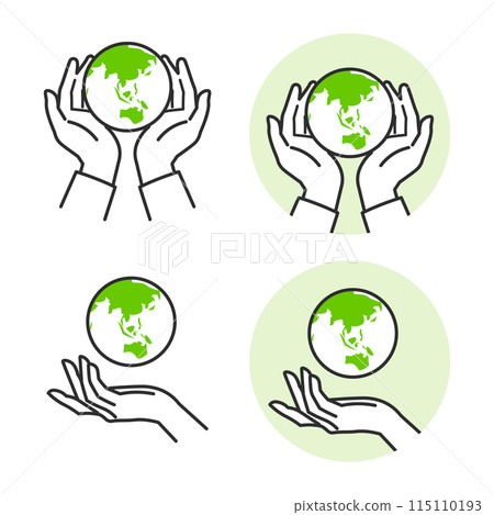 Holding the Earth in the palm of your hand and thinking about the global environment 115110193