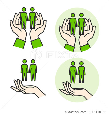 兩個人用手掌互相支撐以表達朋友和同性伴侶之間的友誼的插圖。 兩個人用手掌互相支撐以表達朋友和同性伴侶之間的友誼的插圖。 115110198