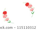 可愛的康乃馨插畫框架 115110312