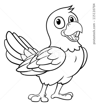 Parrot Macaw Bird Cartoon Coloring Mascot Parrot Macaw Bird Cartoon Coloring Mascot 115110784