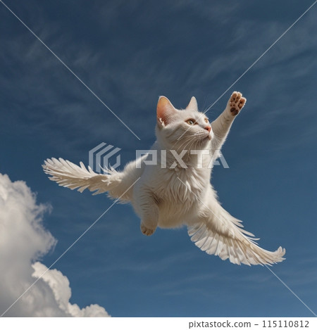 長著翅膀在天上飛的貓 115110812