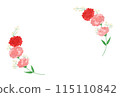 康乃馨水彩插圖框架 115110842