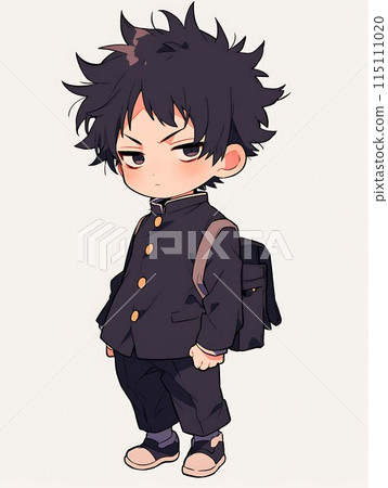 Cute male student chibi character 115111020