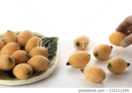 初夏的味道-枇杷（香川縣產），大藥樹，白色背景 115111294