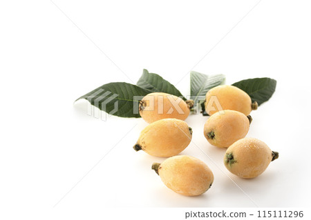初夏的味道-枇杷（香川縣產），大藥樹，白色背景 115111296