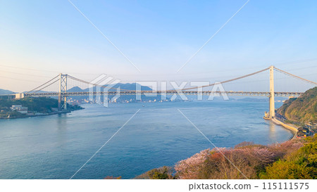 Early morning at the Kanmon Straits and Shimonoseki 115111575