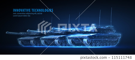 Swift tank attack on the battlefield. Armored vehicle,Troops invasion 115111748