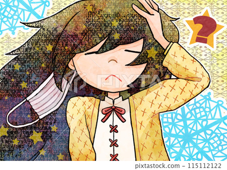 Pop illustration of a confused girl Pop illustration of a confused girl 115112122