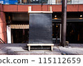 Large blank billboard on a street wall, banners with room to add your own text 115112659