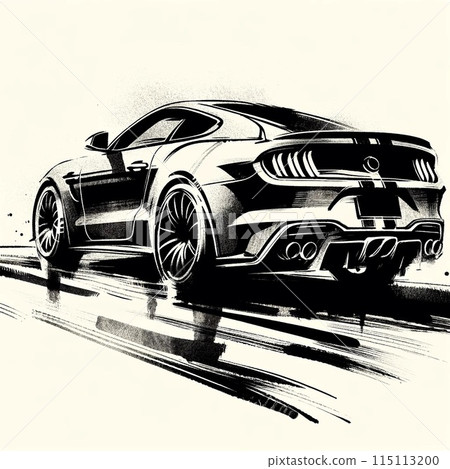 Car ink painting 115113200