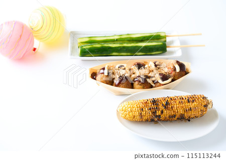 Summer festival food stalls 115113244