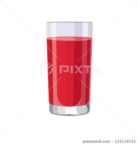 Full glass of red juice. Isolated vector summer drink for flat design Full glass of red juice. Isolated vector summer drink for flat design 115114233