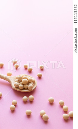 Soy isoflavones on pink background 115115282
