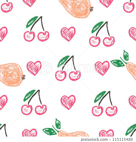 Seamless pattern. Children's drawings with wax crayons Seamless pattern. Children's drawings with wax crayons 115115480