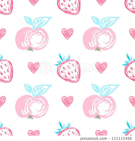 Seamless pattern. Children's drawings with wax crayons 115115488