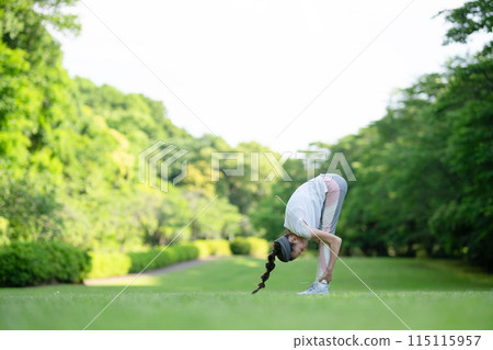Girl doing exercise Girl doing exercise 115115957