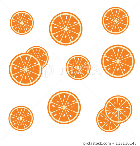 Mandarin orange illustration material, sliced, pattern, orange, simple Mandarin orange illustration material, sliced, pattern, orange, simple 115116145