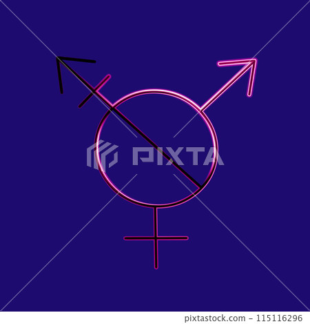 Vector isolated illustration of gender symbol with neon effect. 115116296