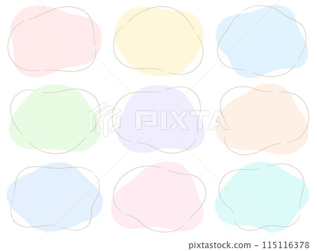 柔和的形狀和手繪線條的框架集 柔和的形狀和手繪線條的框架集 115116378