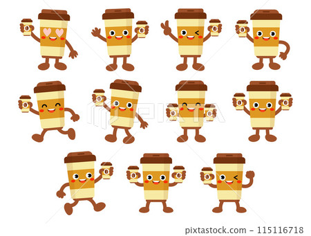Funny Coffee cup Holding Take away coffee 115116718