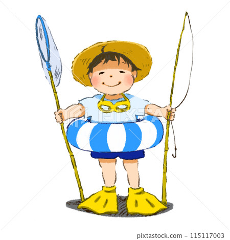 A boy looking forward to summer vacation 115117003
