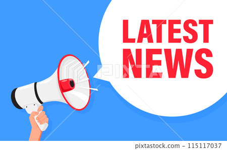 Last chance. Hand hold megaphone speaker for announce. Attention please. Shouting people, advertisement speech symbol Last chance. Hand hold megaphone speaker for announce. Attention please. Shouting people, advertisement speech symbol 115117037