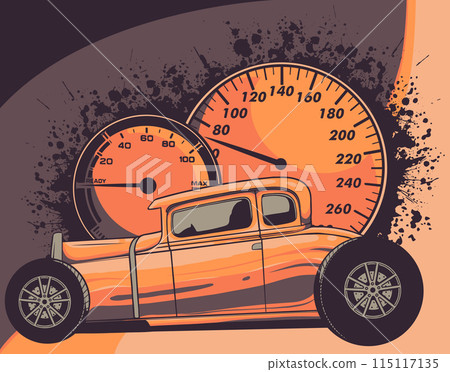 vector illustration of american hot rod car vector illustration of american hot rod car 115117135