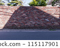 street wall background ,Industrial background, empty grunge urban street with warehouse brick wall 115117901