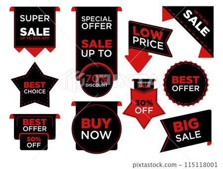 Black label tag for advertising or black friday sale promotion 115118001