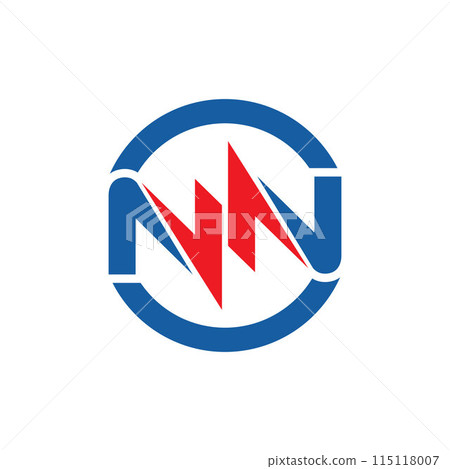 Letter NN modern shape technology logo Letter NN modern shape technology logo 115118007