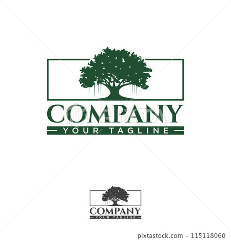 Oak tree silhouette for element design and business symbol Oak tree silhouette for element design and business symbol 115118060