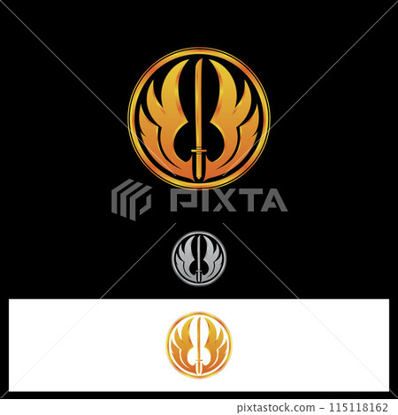 Wing abstract design vector template with sword Wing abstract design vector template with sword 115118162